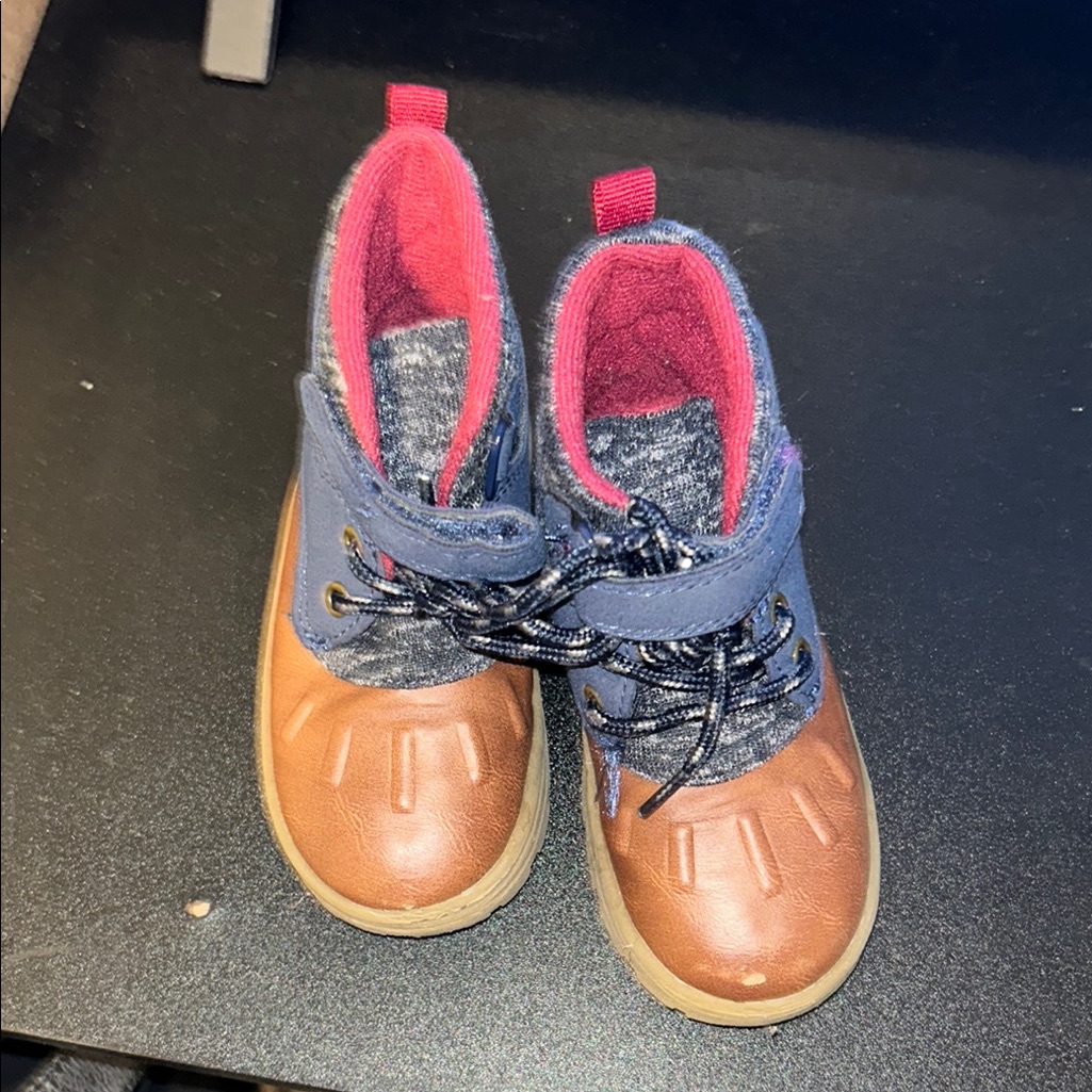 Carter's Brown And Blue Ankle Boots With Durable Sole